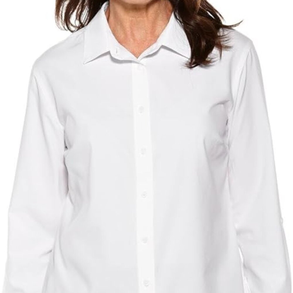 Coolibar UPF 50+ Women's Hepburn Shirt - Sun Protective Size S White
